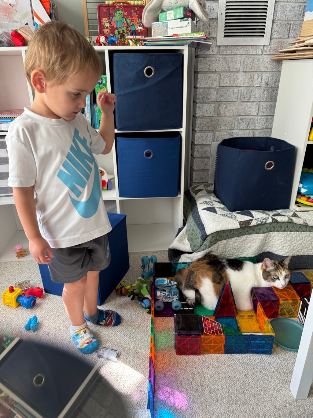 AITA for refusing to move off the magnetic car track my human kitten was&nbsp;building?